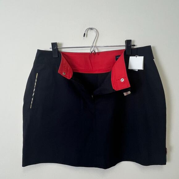NEW Burberry Golf Skort Skirt 12 Black White Nova Check - Picture 10 of 11